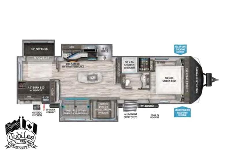 2022 Grand Design Reflection 312BHTS - Floor Plan