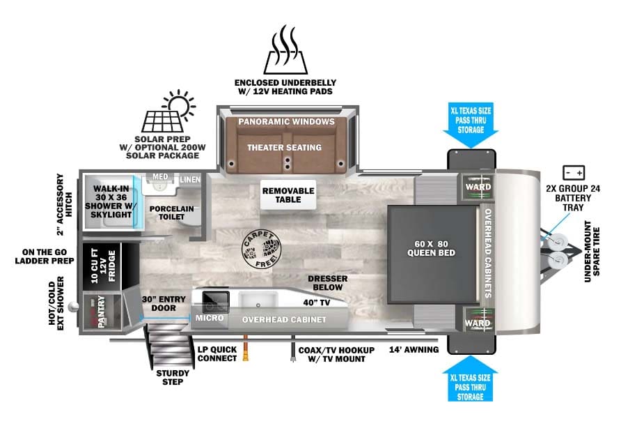 2026 Forest River Salem Hemisphere 19RBHL - Floor Plan