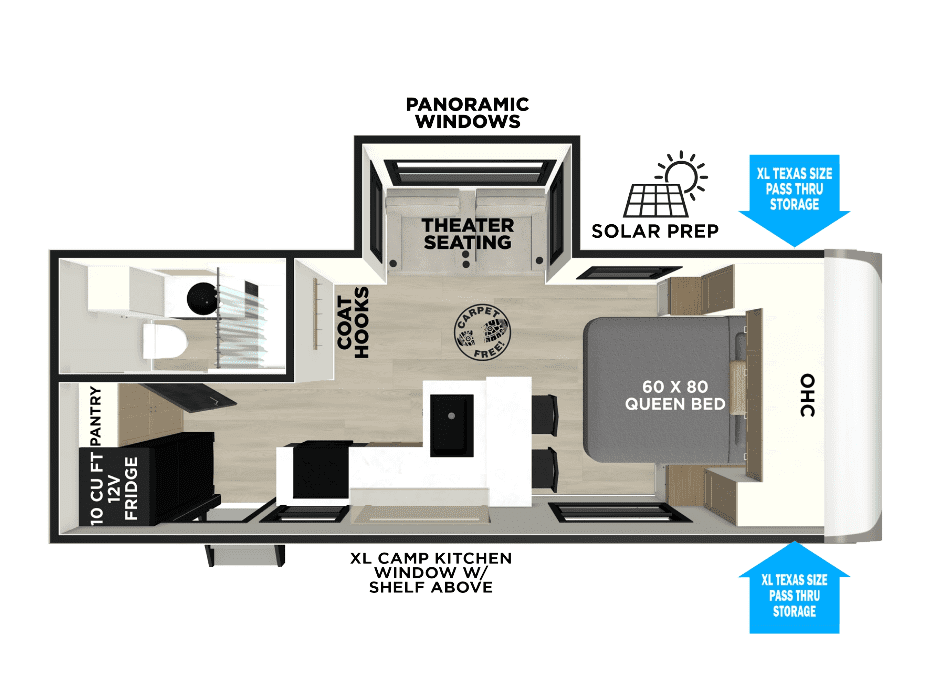 2026 Forest River Salem Hemisphere 21RBHL - Floor Plan