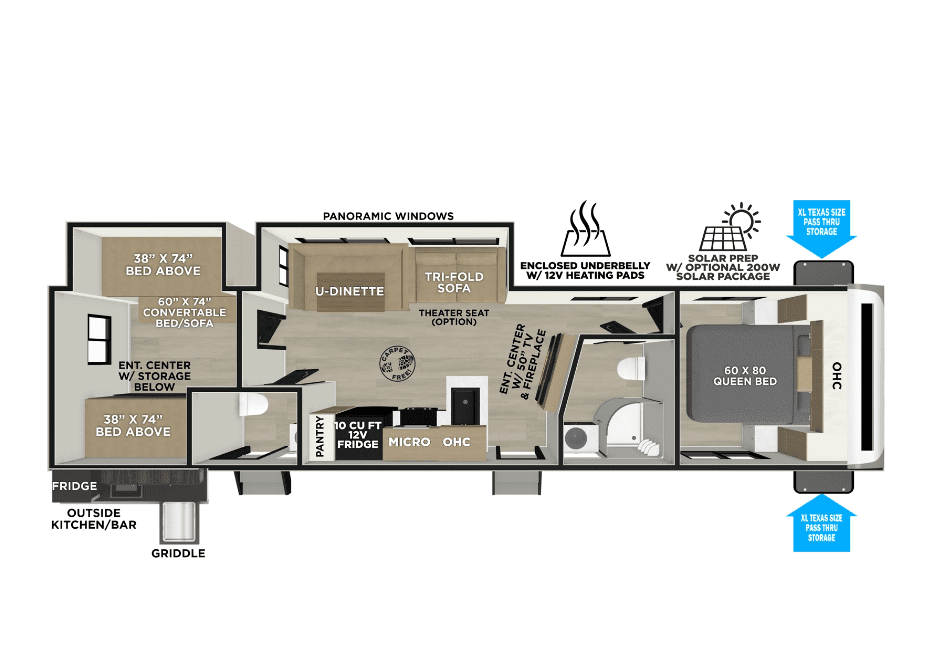 2026 Forest River Salem Hemisphere 314BUD - Floor Plan