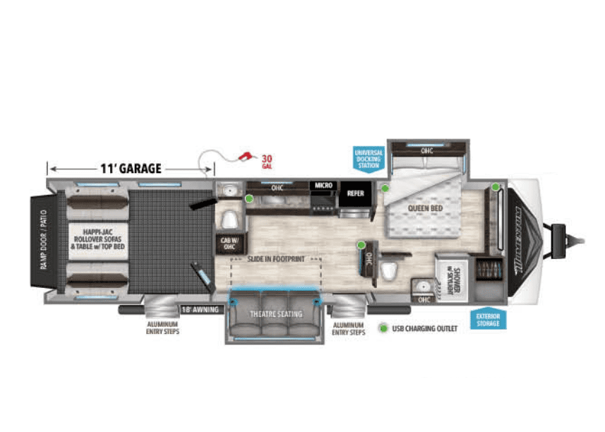 2021 Grand Design Momentum 29G - Floor Plan
