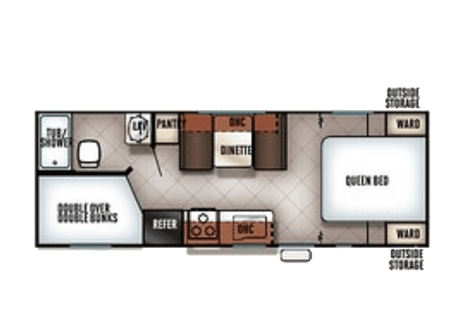 2018 Grey Wolf 22BH - Floor Plan