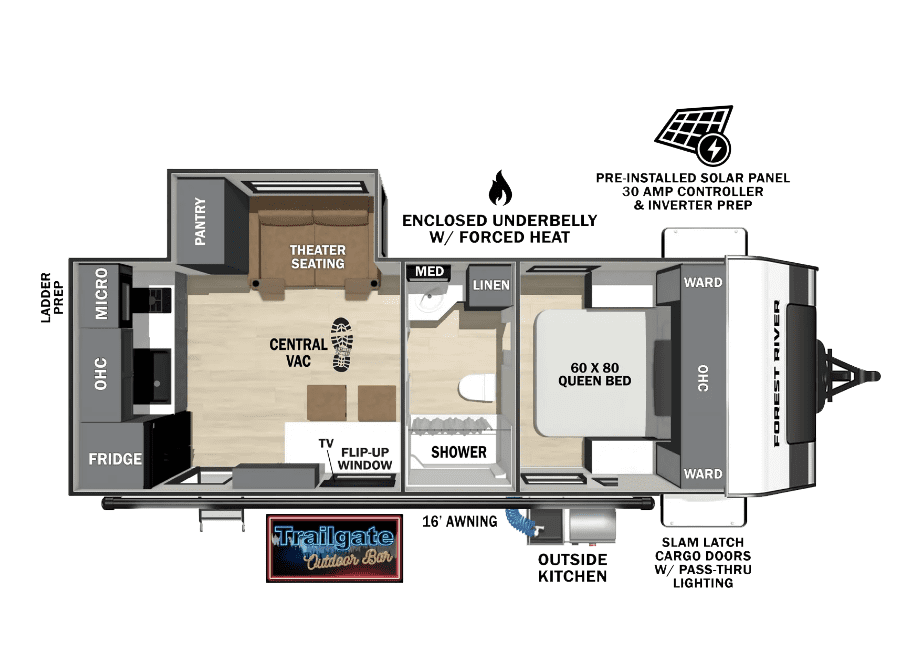 2026 Forest River Ibex 19BRK - Floor Plan