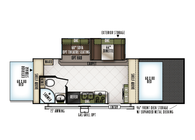 2018 Flagstaff Shamrock 21SSL - Floor Plan