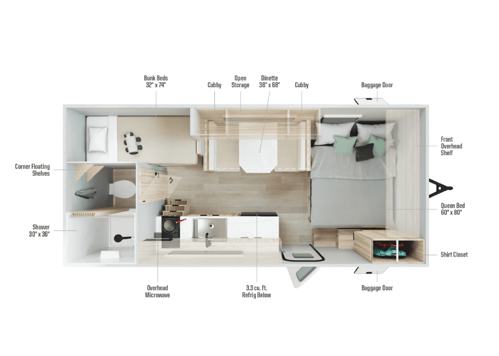 2026 Winnebago Access 15BH - Floor Plan