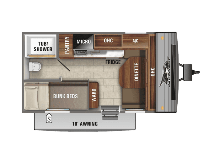 2020 Jayco Jay Flight Baja 154BH - Floor Plan