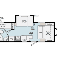 2022 Winnebago Micro Minnie 2306BHS - Floor Plan