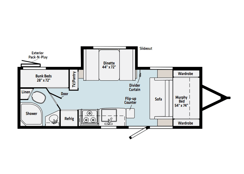 2022 Winnebago Micro Minnie 2306BHS - Floor Plan