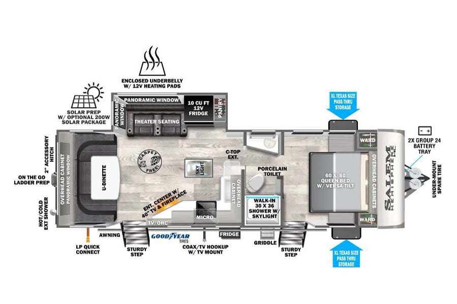 2025 Forest River Salem Hemisphere 24RDHL - Floor Plan