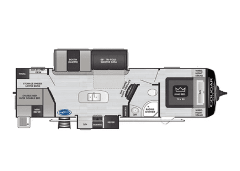2023 Keystone Cougar 31BHKWE - Floor Plan