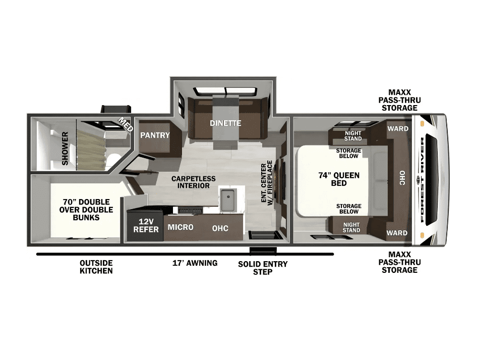 2026 Forest River Wildcat 241DBEDS - Floor Plan