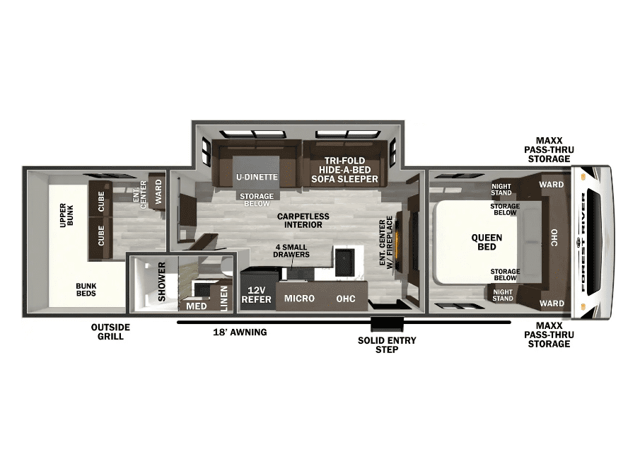 2026 Forest River Wildcat 281DBEDS - Floor Plan