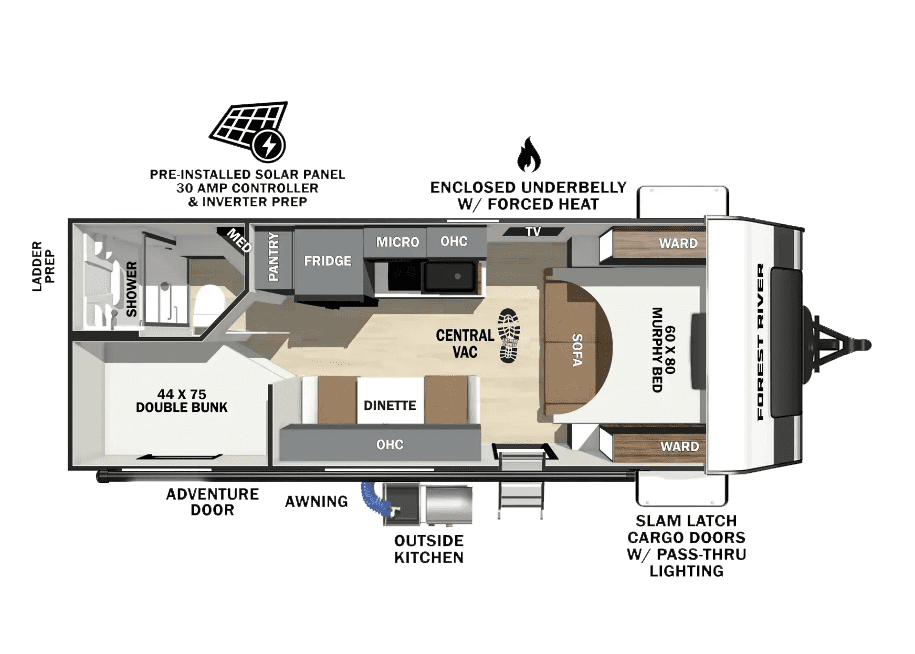 2026 Forest River IBEX 19MBH - Floor Plan